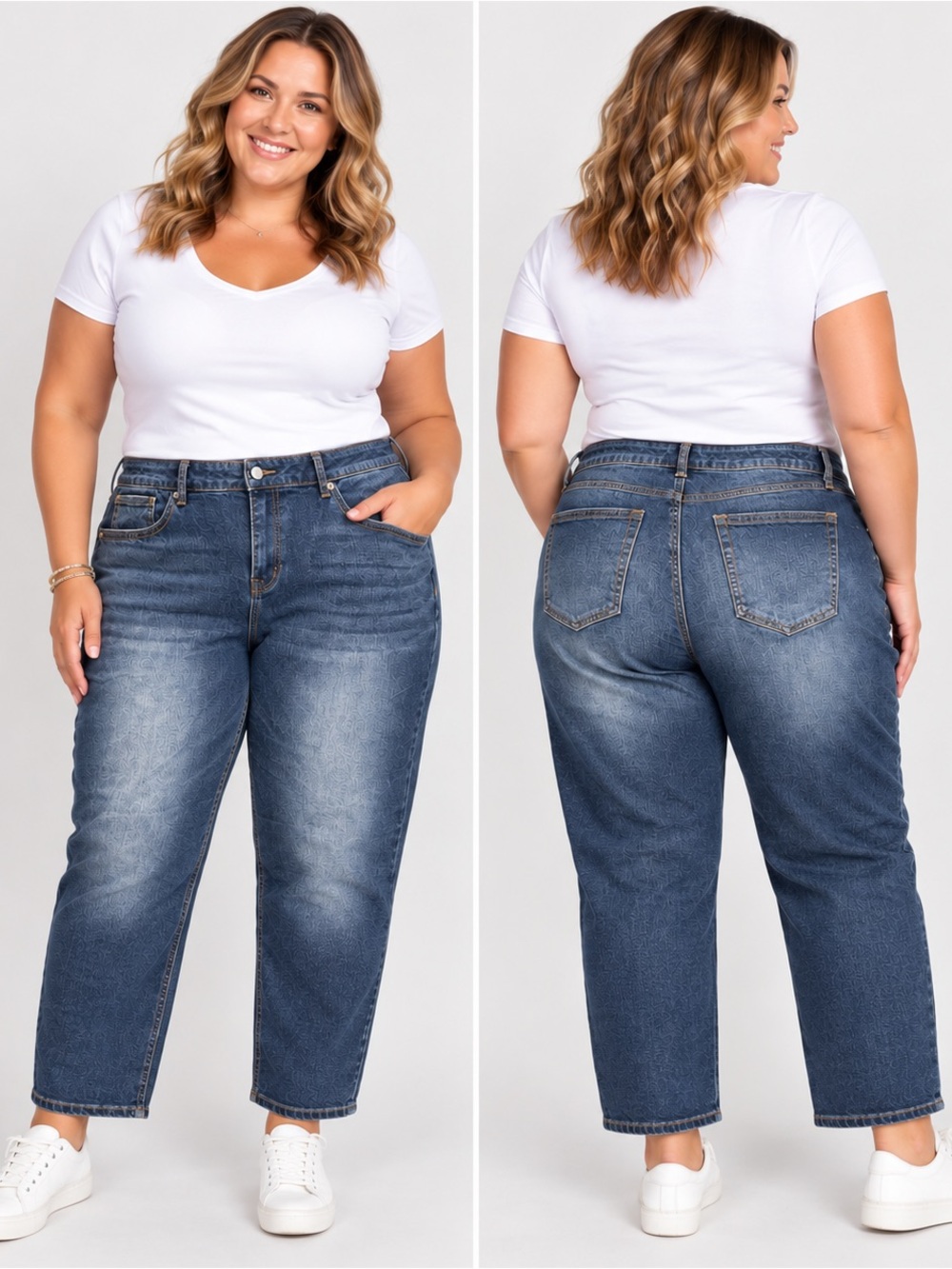 Flamingals Women’s 3XL Dark Wash Straight Leg Jeans Stretch NWOT